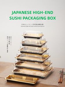HYX-81205 Boîte à <span class=keywords><strong>sushi</strong></span> jetable carrée en plastique très vendue, boîte alimentaire en plastique, boîte d'emballage pour gâteaux, boîte en plastique PET acceptée - Product Image 4