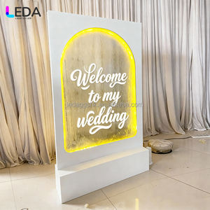 Letrero de Bienvenida LED Personalizado LEDA, Arco Iluminado Moderno con Cascada, Fondo para Bodas, Decoración para Recepción de Bodas, Nuevo - Product Image 1