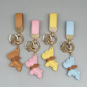Porte-clés tendance <span class=keywords><strong>en</strong></span> métal et cuir personnalisé avec nom, pendentif pour chien, <span class=keywords><strong>moto</strong></span>, voiture, gravure laser de texte, dessin animé, cadeau pour femmes et hommes - Product Image 2