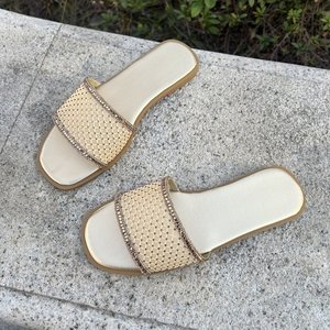 Chaussons confortables pour femmes en peau de mouton tricotée, pantoufles chaudes en fourrure pour l'intérieur, chaussures de maison avec nœud - Product Image 2