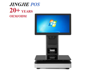 Doble pantalla táctil de 15,6 pulgadas, báscula AI POS, caja registradora inteligente POS, báscula de pesaje con impresora térmica de 58mm <span class=keywords><strong>para</strong></span> verduras al por menor - Product Image 1