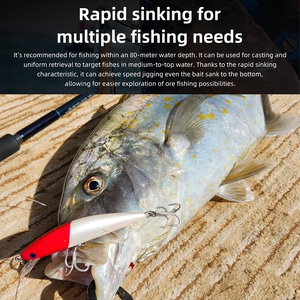 ECOODA Sinkender Minnow 40G62G Langsam Sinkender Minnow Mehrteiliger Harter Schwimmköder für Wanderfische im Mittel- bis Oberwasser - Product Image 5