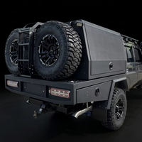 Caisse de camionnette tout-terrain en aluminium étanche avec porte-roues de secours double, personnalisée pour camping-car, compatible Hilux Ranger LC79, pour l'extérieur