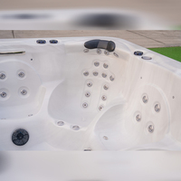 Spa de luxe haut de gamme pour 7 personnes, en acrylique, moderne, carré, autoportant, avec 68 jets, contrôle Balboa, écologique, pour hôtel, extérieur, villa
