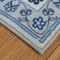 Tapis persans de couleur bleue tapis d'impression 3D lavables tapis de polyester de pile de coupe pour les chambres à la maison