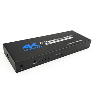 Justlink 7X1 4K 60hz HDMI Switch 7port HDMI2.0b Switcher 7 In 1 Out Selector HDCP2.2 Support 18Gbps HDR10 with Remote Control