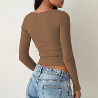Vente en gros OEM Vintage Y2K Coquette Crop Top à manches longues pour femme, col carré, bordure en dentelle, nœud, tricot côtelé, T-shirt