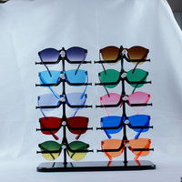 MK250321 Nouveau présentoir métallique pour lunettes, capacité 10 paires, support de présentation pour lunettes de soleil et montures optiques