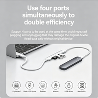 Hub USB 3.0 4 ports Type C 4 en 1, 1 USB 3.0 3 USB 2.0, adaptateur haute vitesse en alliage d'aluminium pour ordinateurs portables, PC, téléphones