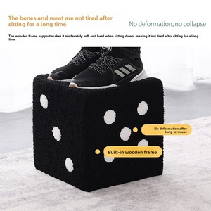 Petit tabouret carré en forme de dé, <span class=keywords><strong>banc</strong></span> <span class=keywords><strong>bas</strong></span> pour changer de chaussures, pour l'entrée de la maison, la salle de séjour et le canapé - Product Image 4