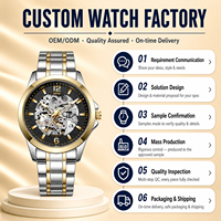 Montres-bracelets Mécaniques Automatiques Squelette de Luxe Personnalisées pour Hommes, Vente en Gros