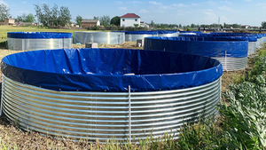 Almacenamiento de agua corrugado hundido para piscicultura Tanque de panel de agua redondo - Product Image 2