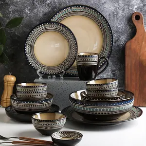 Hot sell USA American Style Porcelain Plate and Bowl Set Ceramic Plates Sets Dinnerware Tableware Set