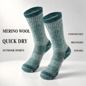 Chaussettes en laine mérinos épaisses et chaudes mi-mollet, antidérapantes et anti-odeurs, en tissu éponge pour les sports <span class=keywords><strong>de</strong></span> plein air, la randonnée et le <span class=keywords><strong>ski</strong></span> - Product Image 1