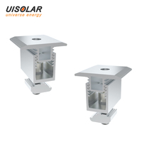 Support de montage solaire pour toit en alliage d'aluminium réglable UISOLAR 30 mm 35 mm avec colliers de fixation noirs pour extrémités et intermédiaires