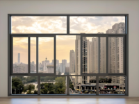 Ventanas Corredizas Modernas de Aleación de Aluminio de Doble Función, Resistentes al Viento, Apertura Horizontal, Pantalla Plegable, Diseño Minimalista para Apartamento