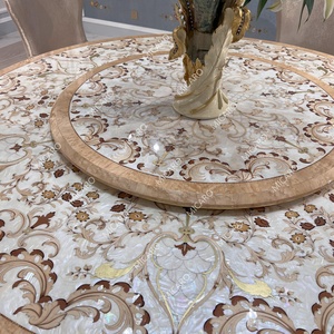 Juego de mesa de comedor redonda de 6 u 8 sillas de madera de estilo clásico italiano con <span class=keywords><strong>Susan</strong></span> perezosa - Product Image 4