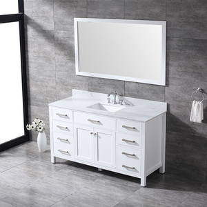 Vasque de salle de bain moderne haut de gamme de 60 pouces, éco-responsable, avec lavabo en céramique, résistant à l'eau, idéale pour les hôtels et les entrepôts - Product Image 5