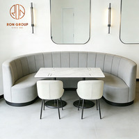Ensemble table et chaises de café en marbre, canapé, banquette, mobilier de restauration pour café