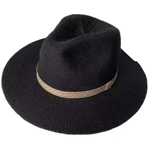 사용자 정의 로고 도매 종이 모자 저렴한 천연 페도라 모자 뜨거운 판매 여름 해변 밀짚 모자