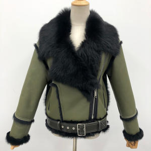 Janefur all'ingrosso pelle di pecora in pelle di moda invernale di lusso ampio cappotto con cintura di pecora tranciato <span class=keywords><strong>giacca</strong></span> di <span class=keywords><strong>pelliccia</strong></span> per ragazze - Product Image 4