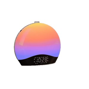 Lampe de chevet avec simulation d'aube, <span class=keywords><strong>radio</strong></span> FM et double horloge, design nordique moderne, alimentée par USB - Product Image 5