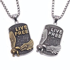 Pendentif Dog Tag Aigle en Acier Inoxydable Unisexe Collier 2160130 - Product Image 1