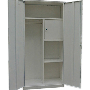 Modern Steel Closet Locker with <b>Mirror</b> 2-Door Space Saving <b>Wardrobe</b> for Office & Workshop Use Metal Cabinet - Product Image 2