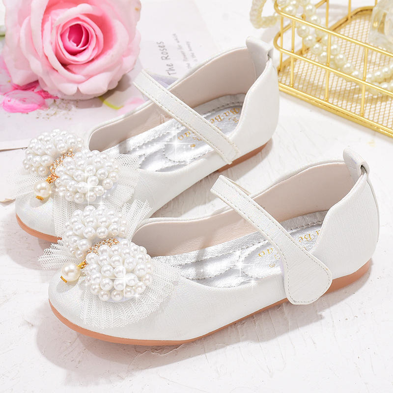 Sandalias Doud para Niña, Planas, Cómodas, con Perlas, Flores y Lazo, para  Fiestas, Bodas, Uso Diario, Novias, Cumpleaños y Princesas