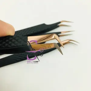 Fiber Tip Tweezers Eyelash Extension Sustainable Tweezers Wholesale Price Best Quality Solid Tweezers Private Label Accept