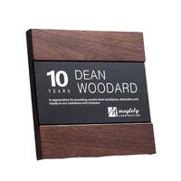 Prix de plaque de certificat en bois carré personnalisé en gros avec MH-MJ0097 de plaque d'argent or cristal noir