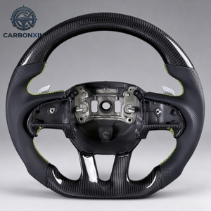Volante Deportivo Personalizado de Fibra de Carbono Forjada y Cuero con Luces LED para Dodge Charger Challenger SRT Scat Pack 2016 2017 2018 2021 2023 - Product Image 6