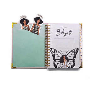 Carnet de gratitude quotidien personnalisé au design élégant, planificateur en spirale non daté, <span class=keywords><strong>agenda</strong></span> pour maman, cahiers, journal avec couverture en cuir, coffret cadeau - Product Image 4