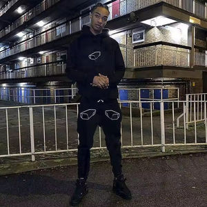 Graphic Pullover <b>Hoodie</b> Cropped Woven Casual Designer Luxury Custom Rhinestone Eco-Friendly Oversized Streetwear - Product Image 5