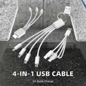 כבל טעינה מהיר 4 ב-1 מסוג USB Type-C 3A באורך 15 ס\\\"מ עם מוליך נחושת טהורה, סיטונאי מהמפעל - Product Image 2