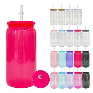 16Oz Plastic Soda Can Colored Macaron Uv Dtf <b>Wraps</b> With Colorful Pp Lids for <b>Vinyl</b> - Product Image 1