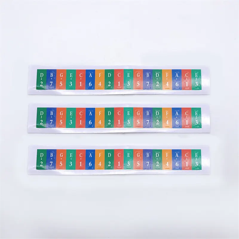 17 Tone Thumb Piano Color Notes Stick Two-Handed Finger Piano Tone Label Stickers Kalimba Key