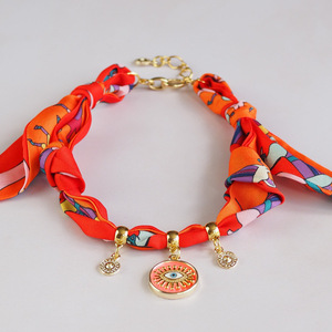 Moda nuevo collar de tela colorido hecho a mano ojo mano encanto gargantilla collar mujeres fiesta regalo vacaciones joyería - Product Image 3