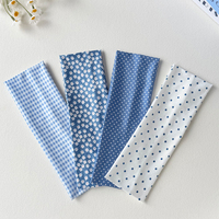 Bandeau élastique Série Bleue pour femmes, pour le sport, la gym, le yoga, à motifs pois, à carreaux, floraux, avec logo personnalisé, accessoire capillaire