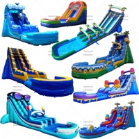 Vente flash : Toboggan aquatique gonflable personnalisé, château gonflable pour enfants, toboggans aquatiques pour parcs d'attractions intérieurs/extérieurs