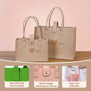 Bolsa de Mano Casual Portátil de Fieltro, Parte Superior Abierta, Duradera, Personalizable, Bolsos de Mano para Mujer, Bolsas de Compras Biodegradables, Bolsa para Damas - Product Image 3