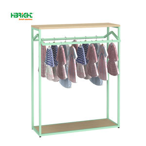 Soportes de góndola de doble cara, elegantes pantallas de pared de madera para tienda de bebés, diseño de interiores, Material de hierro metálico resistente - Product Image 1