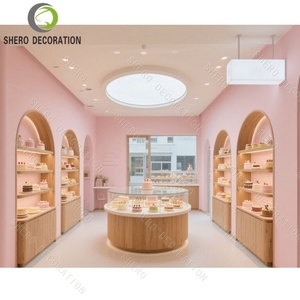Comptoirs d'affichage de boulangerie sur mesure présentoir supérieur en verre dépoli pour <span class=keywords><strong>comptoir</strong></span> de magasin en bois de Sweet Shop - Product Image 2