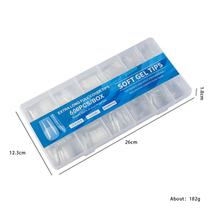 600Pcs French Square Short Coffin Soft Gel <b>Nail</b> Tips Full Cover Clear Press on <b>Extension</b> Tips - Product Image 5