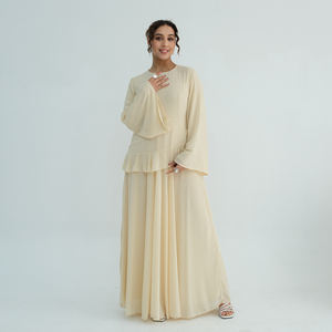 Loriya 2026 Ramadan EID Vêtements d'été pour femmes Robe en mousseline de soie à volants Robe maxi modeste Abaya Robe musulmane Vêtements musulmans - Product Image 3