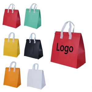 Custom Logo Disposable Cooler Bag Non-Woven Aluminum Foil Insulated Takeout Lunch Bags - Product Image 1