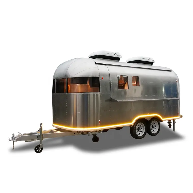 Oversea food truck trading company from China the most popular Airstream food trailer hot dog cart ice cream van