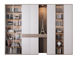 Stile moderno personalizzabile soggiorno libreria con porta nascosta in legno Design per la memorizzazione di uffici e biblioteca <span class=keywords><strong>libro</strong></span> di visualizzazione - Product Image 1