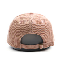 Gorra de Béisbol de Pana con Logotipo Bordado Personalizado, Unisex, Color Rosa Liso, Gorras Deportivas, Gorra de Béisbol con Borde Grueso