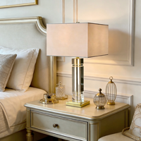 Lampe de chevet de luxe pour salon, chambre à coucher, hôtel, décoration avec accents dorés - Lampe de table moderne en cristal